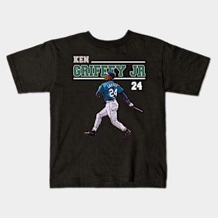 Ken Griffey Jr The Kid Basketball Legend Signature Vintage Retro 80s 90s Bootleg Rap Style Kids T-Shirt